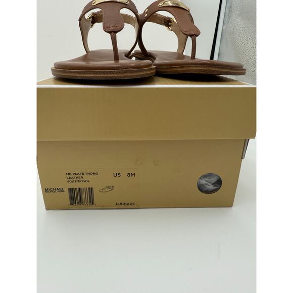 Michael Kors Brown Sandals with Gold Accents - Picture 2 of 9